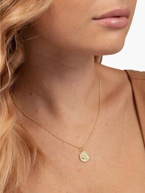 Uncommon James Kristin Cavallari Verona Rose Pendant Coin Necklace Gold Plated